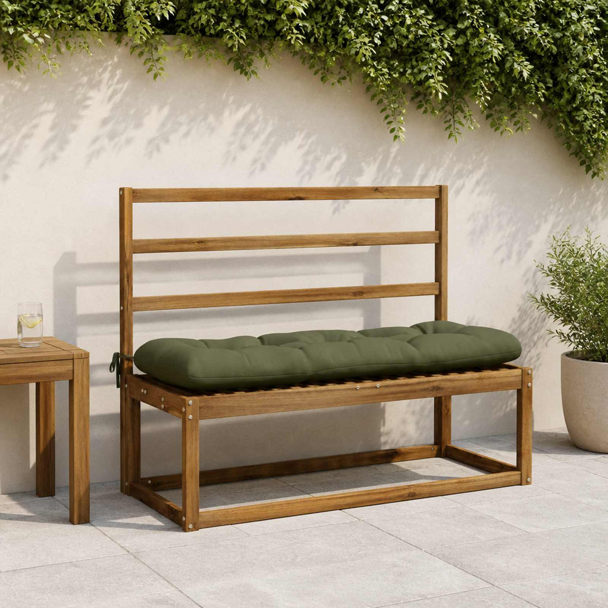 Vidaxl bankkussen vianen 100% polyester olijfgroen 100 x 40 x 12 cm