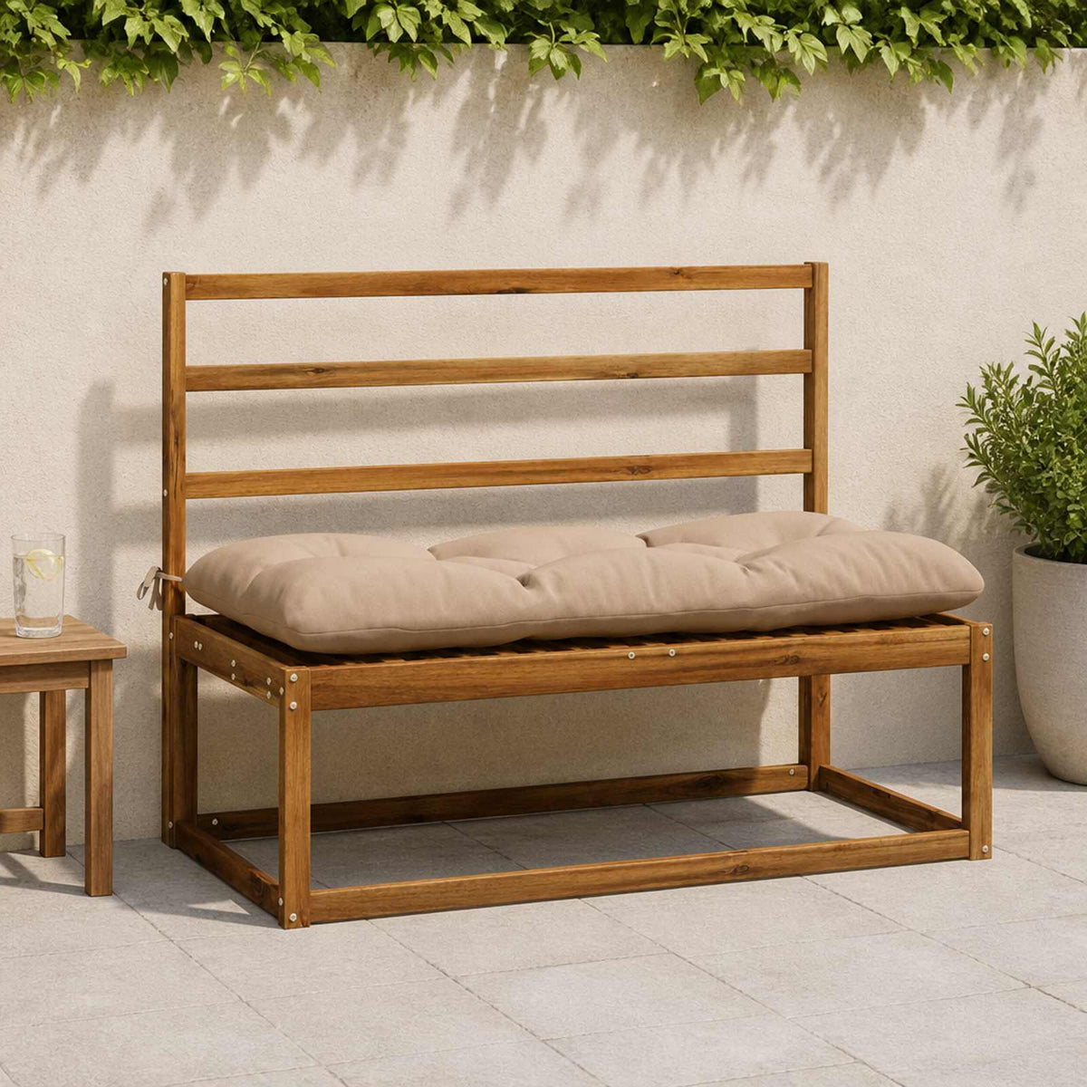 Vidaxl bankkussen vianen 100% polyester zand 100 x 50 x 12 cm