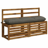 Vidaxl 2-delige bankkussens vianen 100% polyester grijs