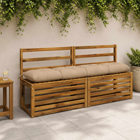 Vidaxl bank kussens vianen 2 st 100% polyester zand 140 x 30 x 12 cm