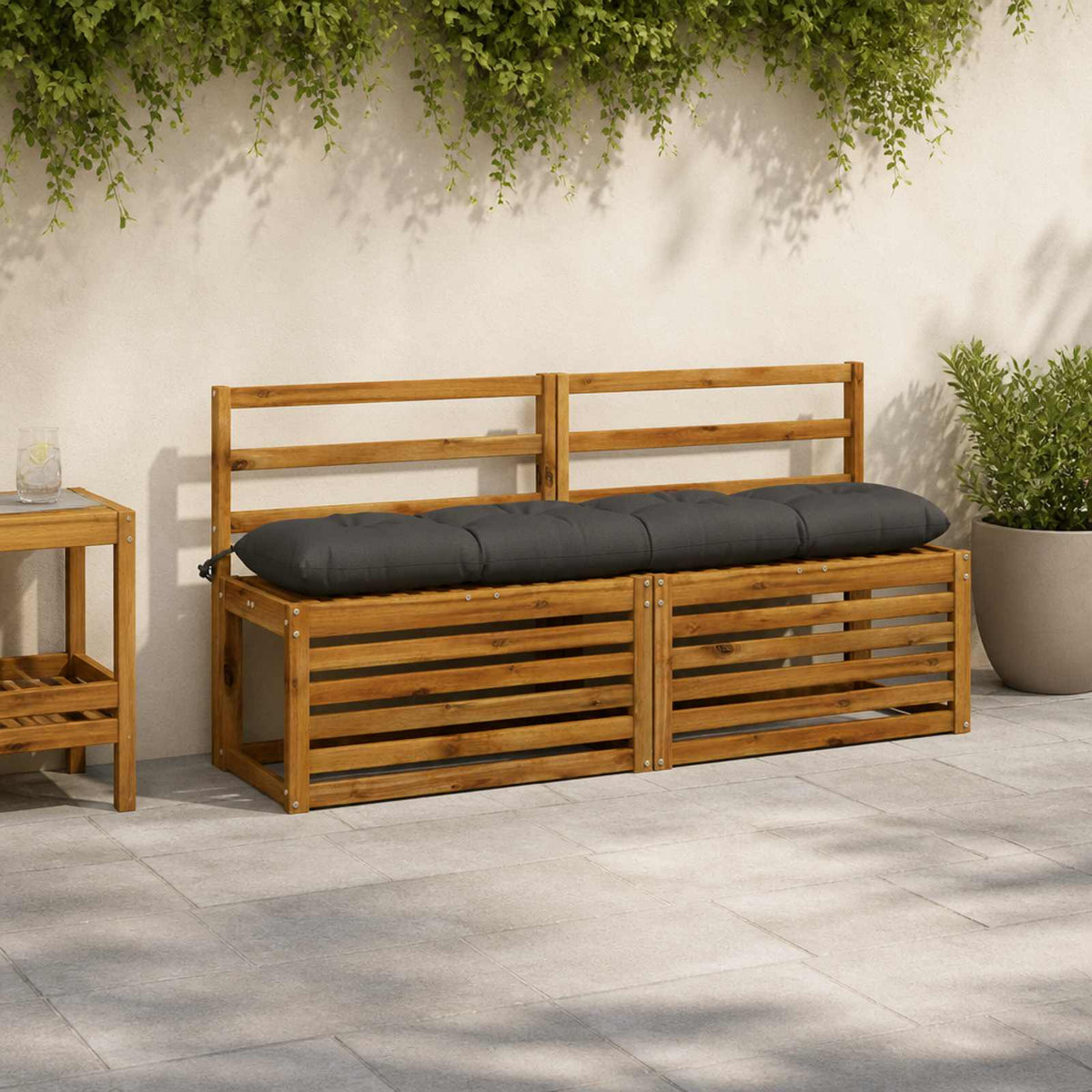 Vidaxl bankkussen vianen 100% polyester antraciet 140 x 30 x 12 cm