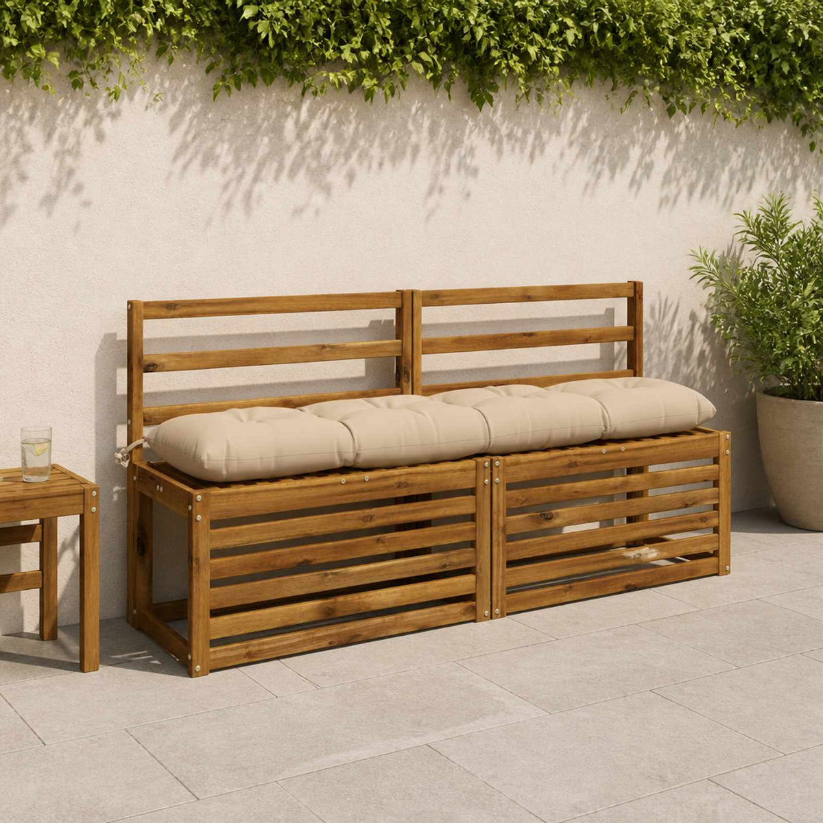 Vidaxl bankkussen vianen 100% polyester crèmekleurig 150 x 30 x 12 cm