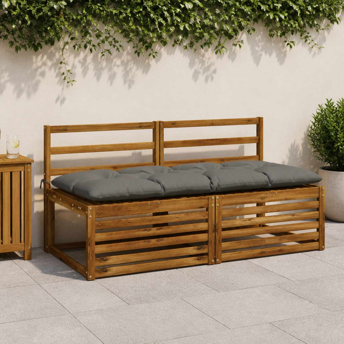 Vidaxl bankkussen vianen 100% polyester grijs 140 x 60 x 12 cm