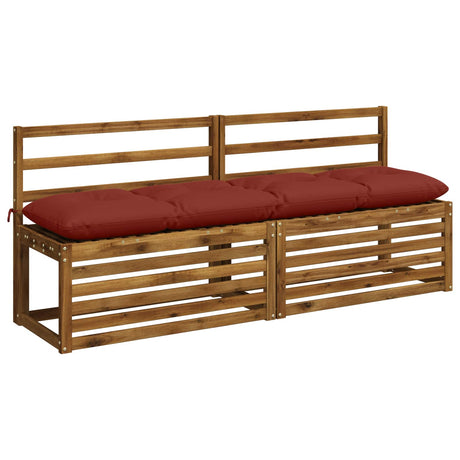 Vidaxl bank kussens vianen 2 st 100% polyester rood 160 x 40 x 12 cm