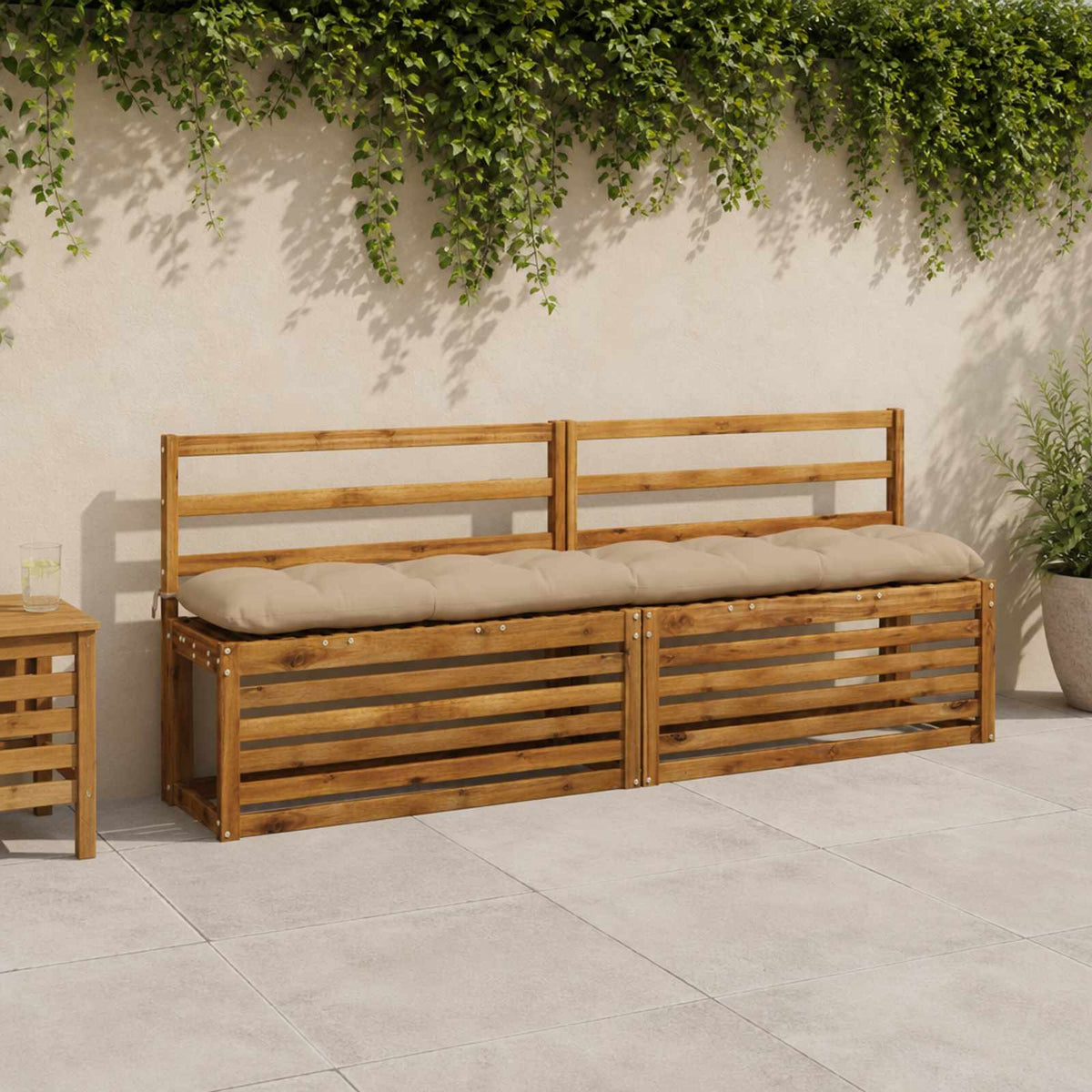 Vidaxl bankkussen vianen 100% polyester zand 200 x 30 x 12 cm