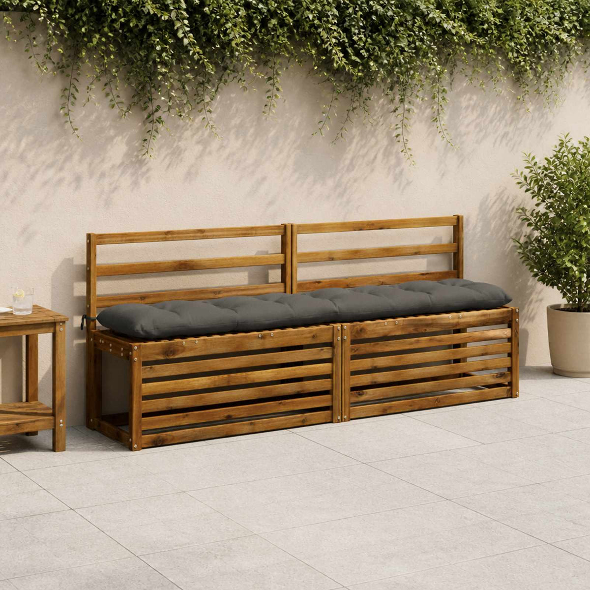 Vidaxl bankkussen vianen 100% polyester antraciet 190 x 30 x 12 cm