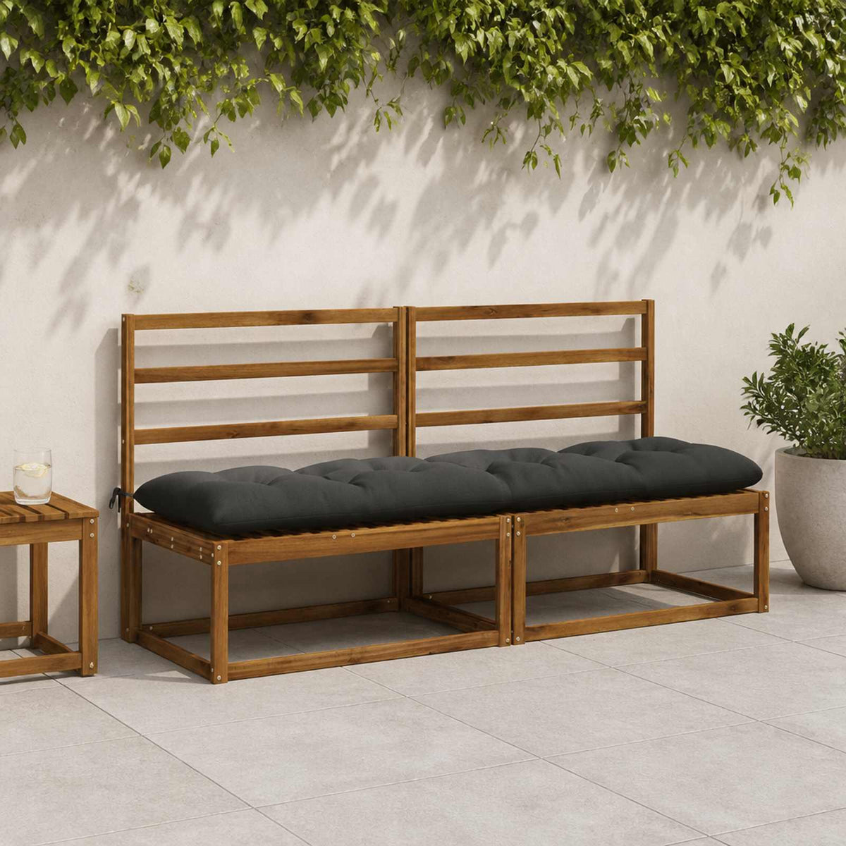 Vidaxl bankkussen vianen 100% polyester antraciet 190 x 50 x 12 cm