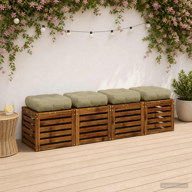 Vidaxl 4-piece zitkussens vianen 4 pcs 100% polyester lichtgroen