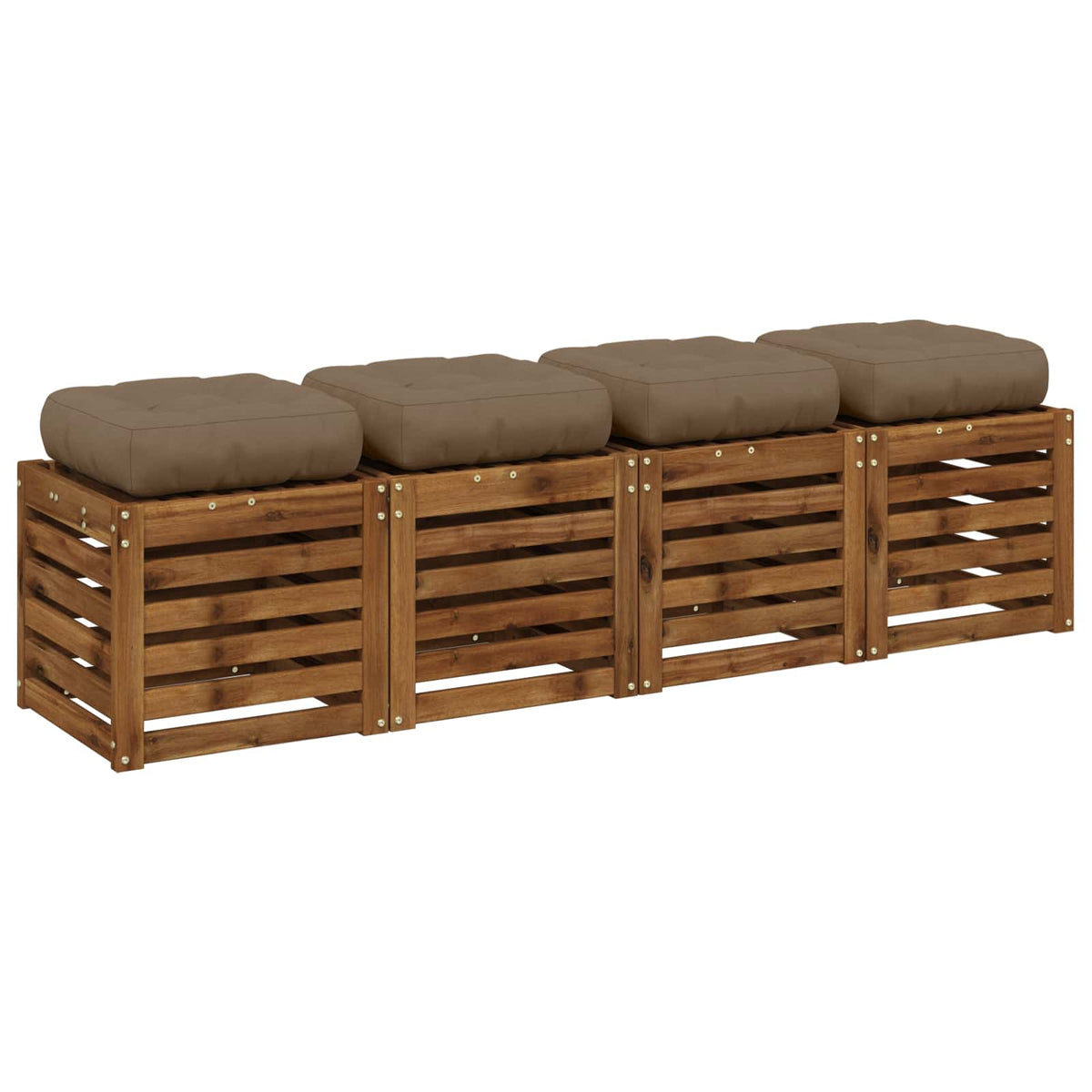 Vidaxl 4-piece zitkussens vianen 4 pcs 100% polyester taupe