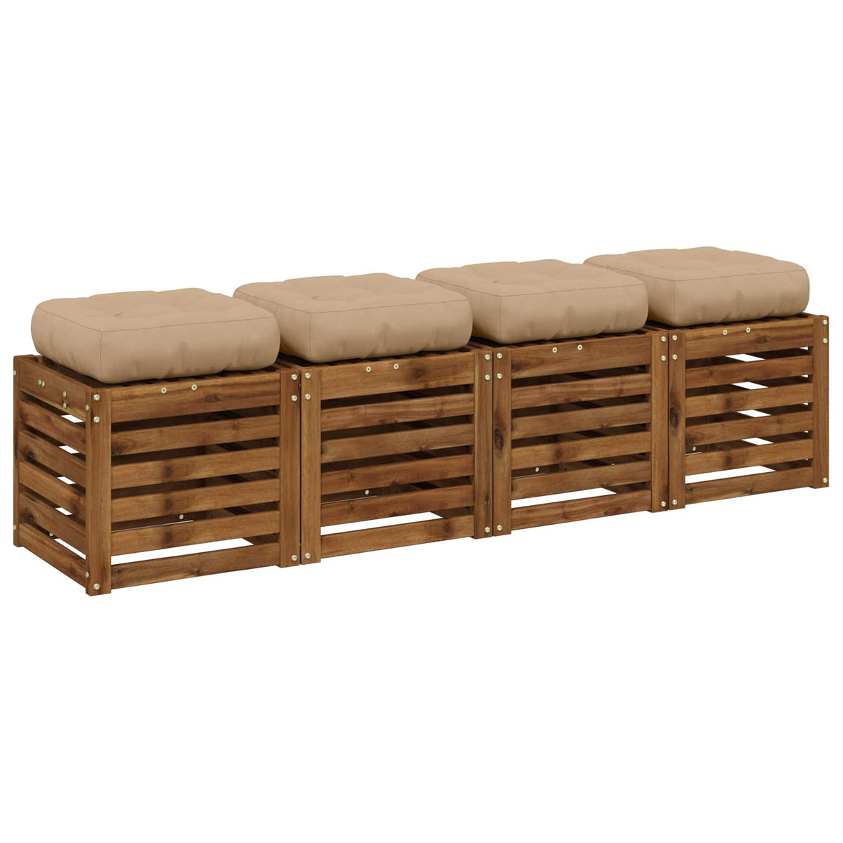 Vidaxl 4-piece zitkussens vianen 4 pcs 100% polyester zand