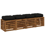 Vidaxl 4-piece zitkussens vianen 4 pcs 100% polyester zwart