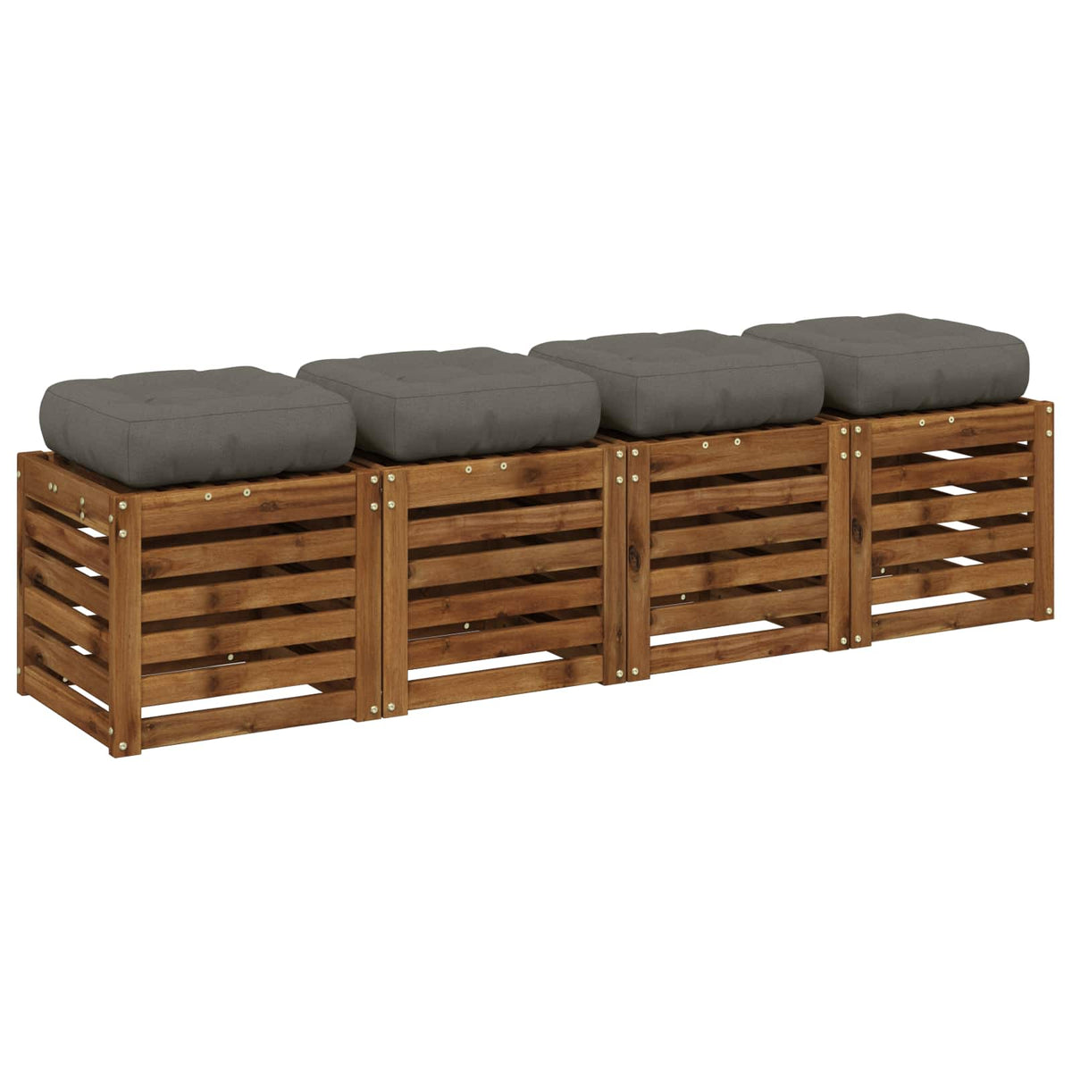 Vidaxl 4-piece zitkussens vianen 4 pcs 100% polyester grijs