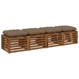 Vidaxl zitkussens vianen 4 st 100% polyester taupe 40 x 40 x 12 cm