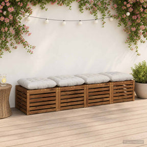 Vidaxl zitkussens vianen 4 st 100% polyester wit 40 x 40 x 12 cm