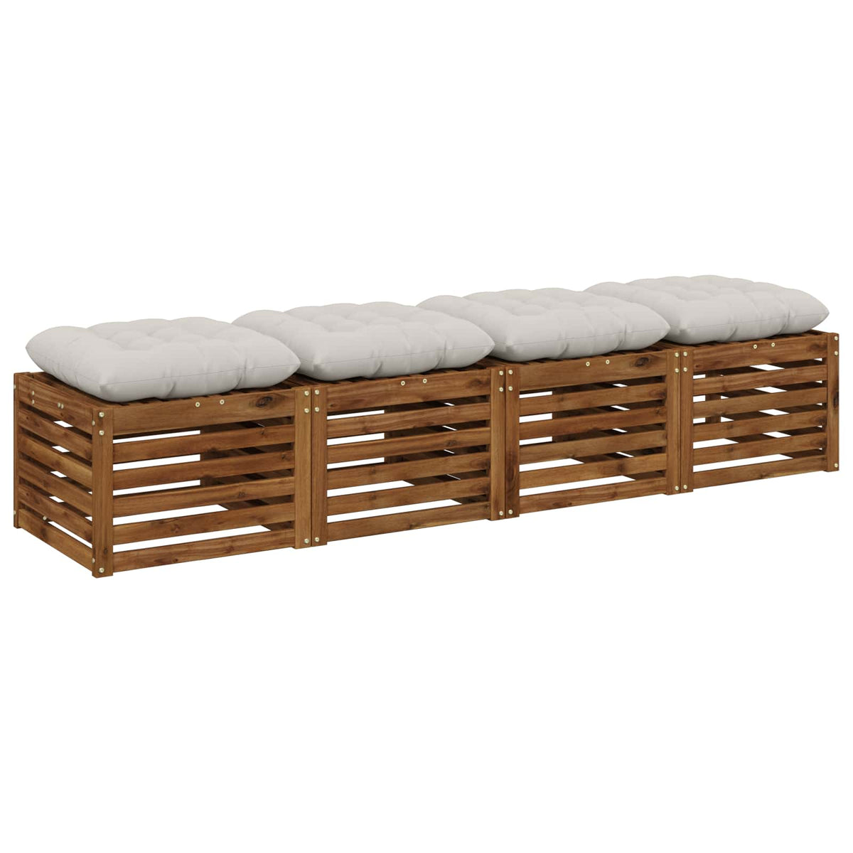 Vidaxl zitkussens vianen 4 st 100% polyester wit 40 x 40 x 12 cm