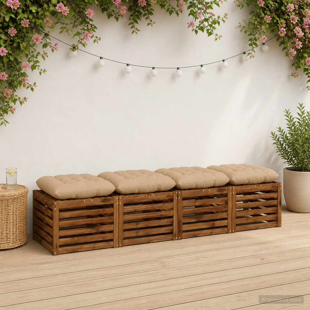 Vidaxl zitkussens vianen 4 st 100% polyester zand 60 x 60 x 12 cm