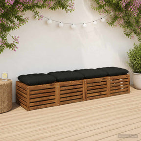 Vidaxl zitkussens vianen 4 st 100% polyester zwart 40 x 40 x 12 cm