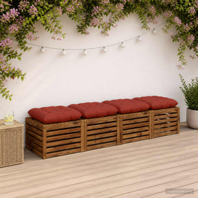 Vidaxl zitkussens vianen 4 st 100% polyester rood 40 x 40 x 12 cm