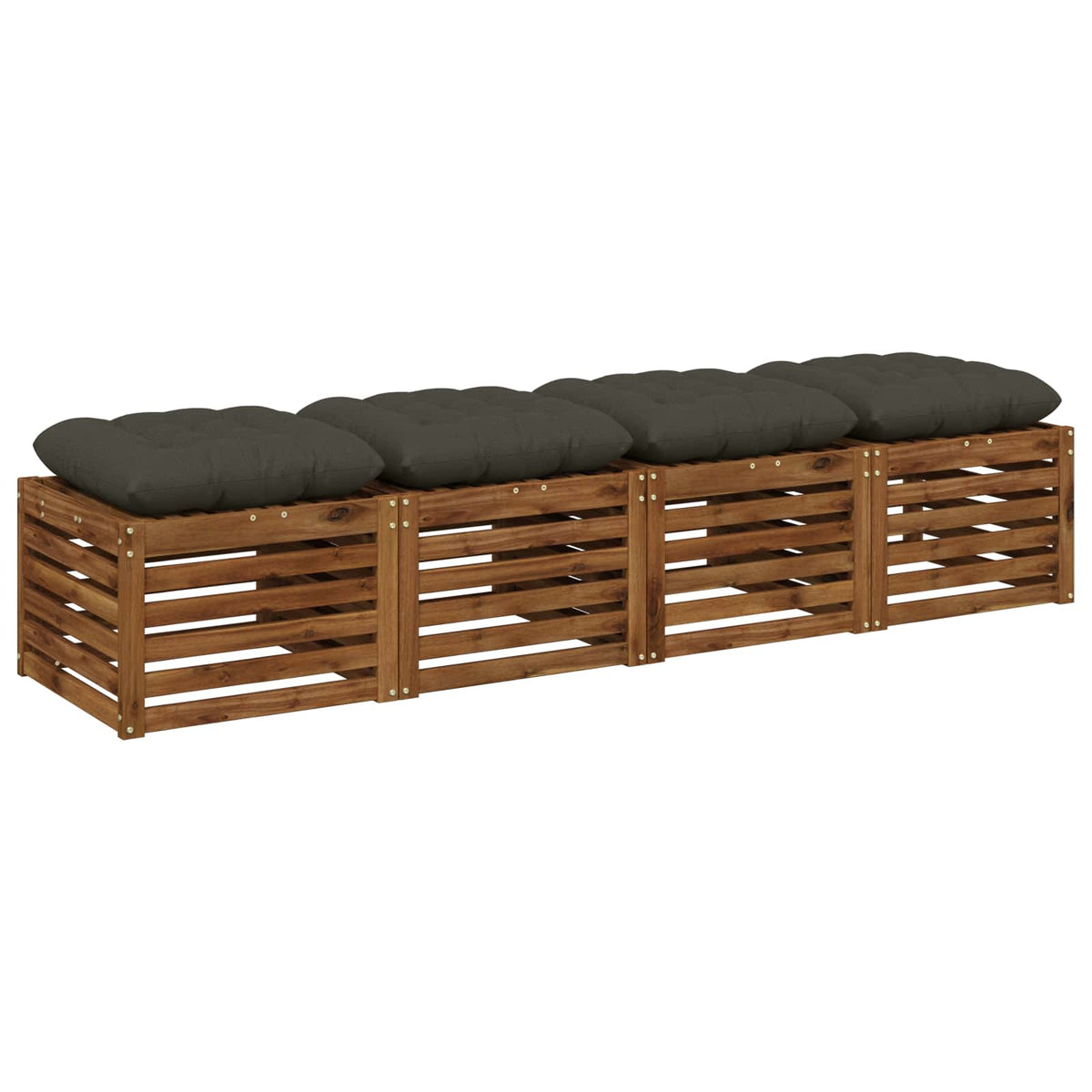 Vidaxl zitkussens vianen 4 st 100% polyester antraciet 40 x 40 x 12 cm