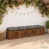 Vidaxl zitkussens vianen 4 st 100% polyester grijs 40 x 40 x 12 cm