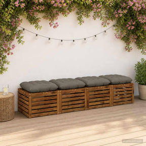Vidaxl zitkussens vianen 4 st 100% polyester grijs 40 x 40 x 12 cm