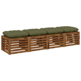 Vidaxl zitkussens vianen 4 st 100% polyester olijfgroen