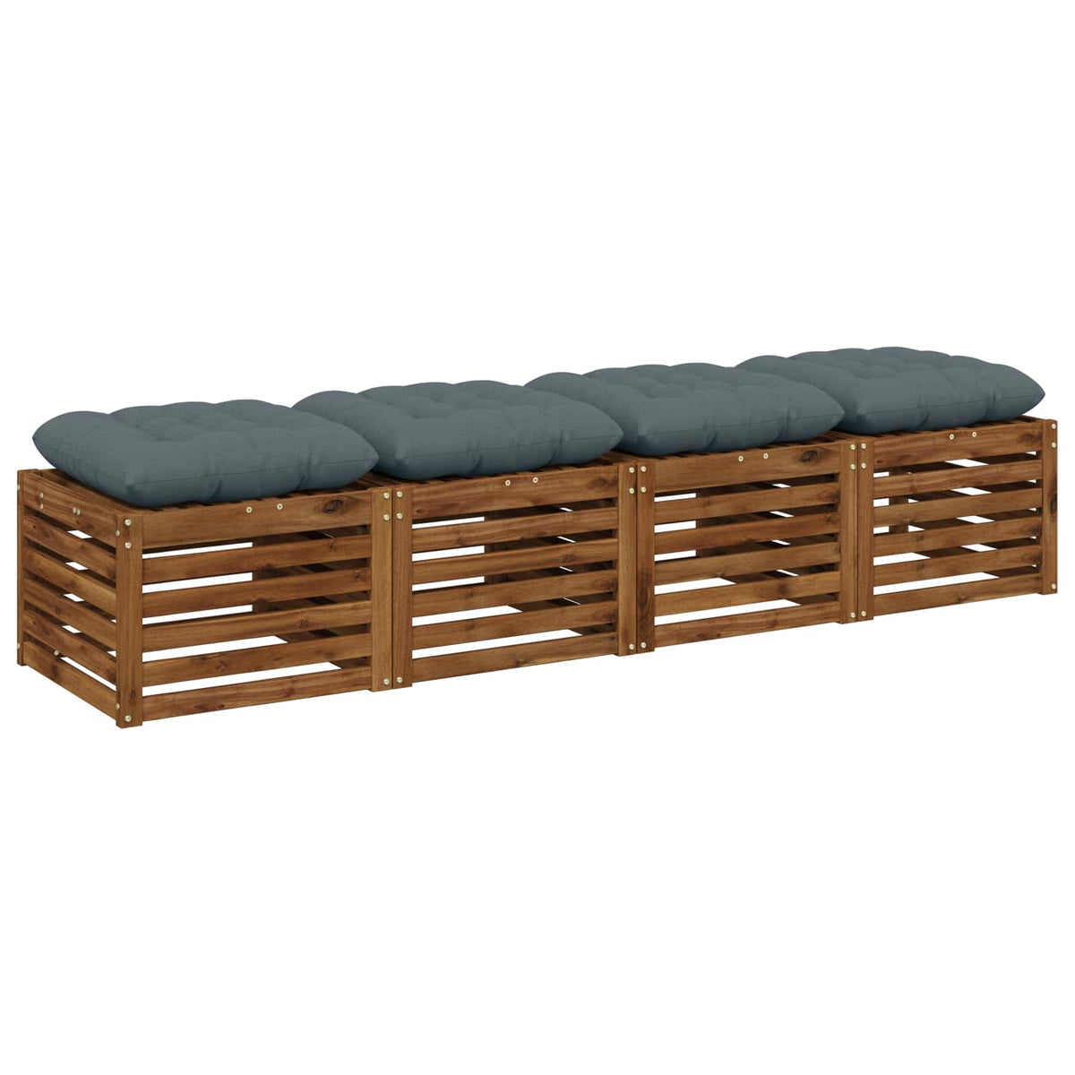 Vidaxl zitkussens vianen 4 st 100% polyester blauw 50 x 50 x 12 cm