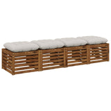 Vidaxl zitkussens vianen 4 st 100% polyester wit 60 x 60 x 12 cm