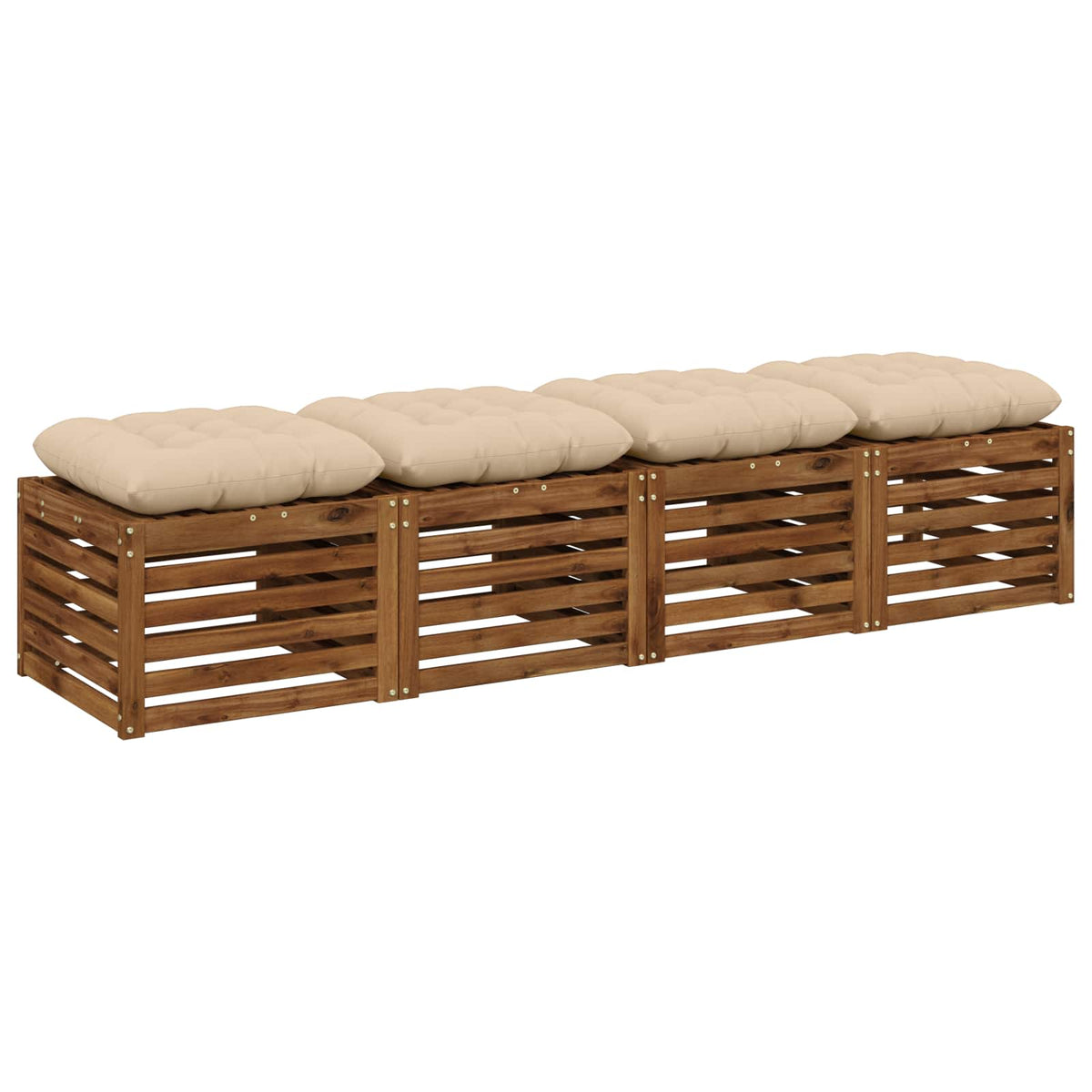 Vidaxl zitkussens vianen 4 st 100% polyester crèmekleurig