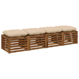 Vidaxl zitkussens vianen 4 st 100% polyester crèmekleurig
