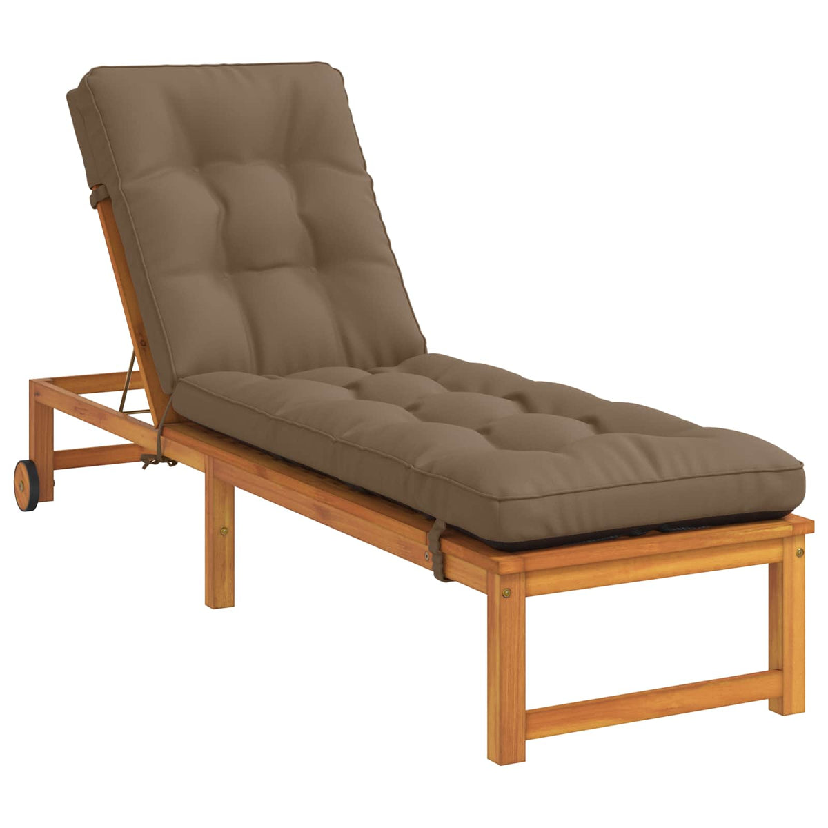 Vidaxl ligstoel kussen vianen 100% polyester taupe 200 x 50 x 8 cm