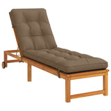 Vidaxl ligstoel kussen vianen 100% polyester taupe 200 x 50 x 8 cm