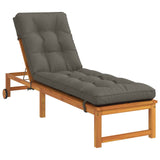 Vidaxl ligstoel kussen vianen 100% polyester grijs 200 x 55 x 8 cm