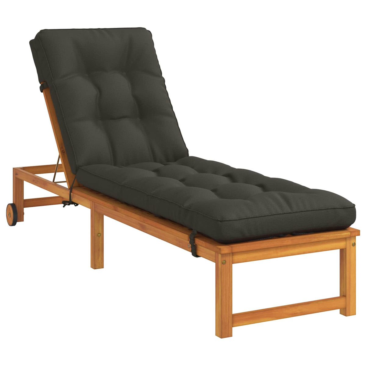 Vidaxl ligstoel kussen vianen 100% polyester antraciet 200 x 60 x 8 cm