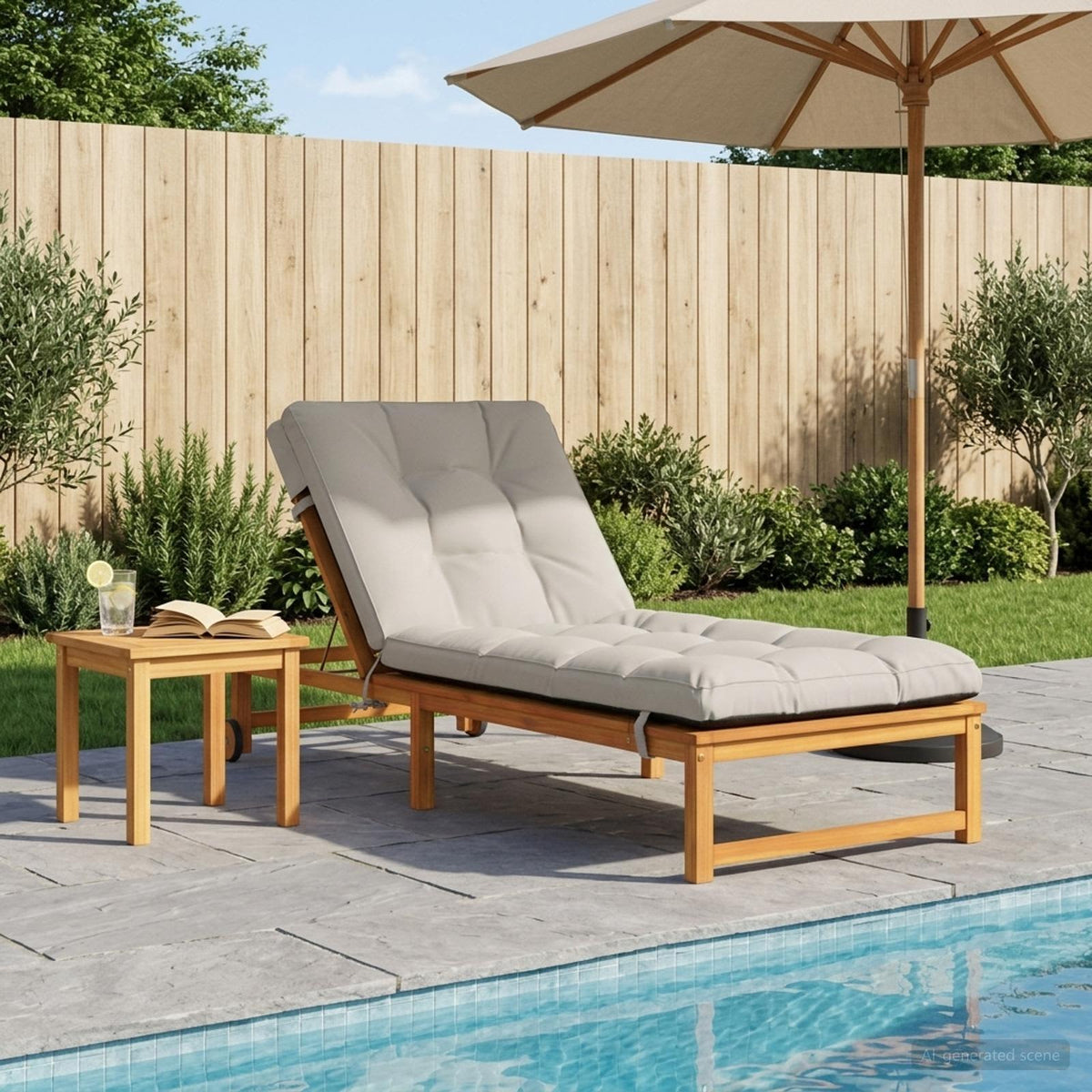 Vidaxl ligstoel kussen vianen 100% polyester wit 200 x 70 x 8 cm