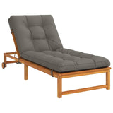 Vidaxl ligstoel kussen vianen 100% polyester grijs 200 x 80 x 8 cm