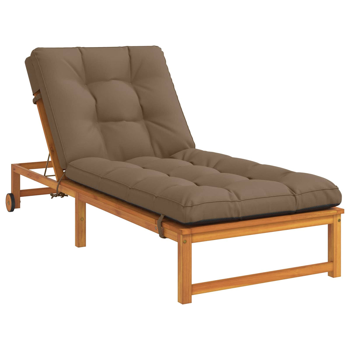 Vidaxl ligstoel kussen vianen 100% polyester taupe 200 x 90 x 8 cm