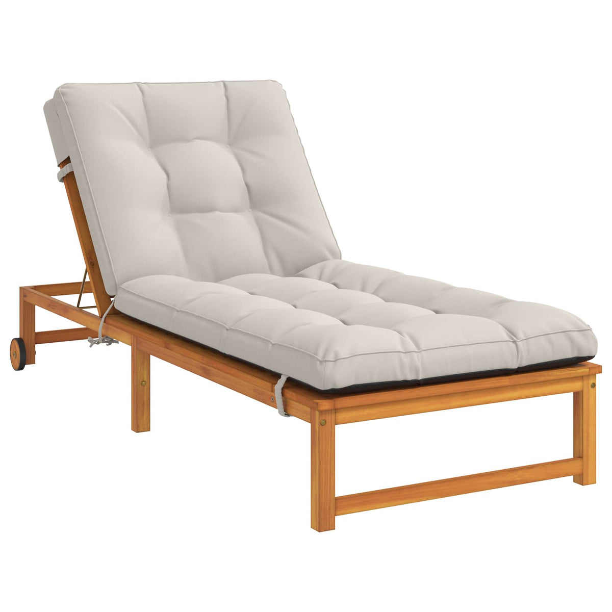 Vidaxl ligstoel kussen vianen 100% polyester wit 200 x 90 x 8 cm
