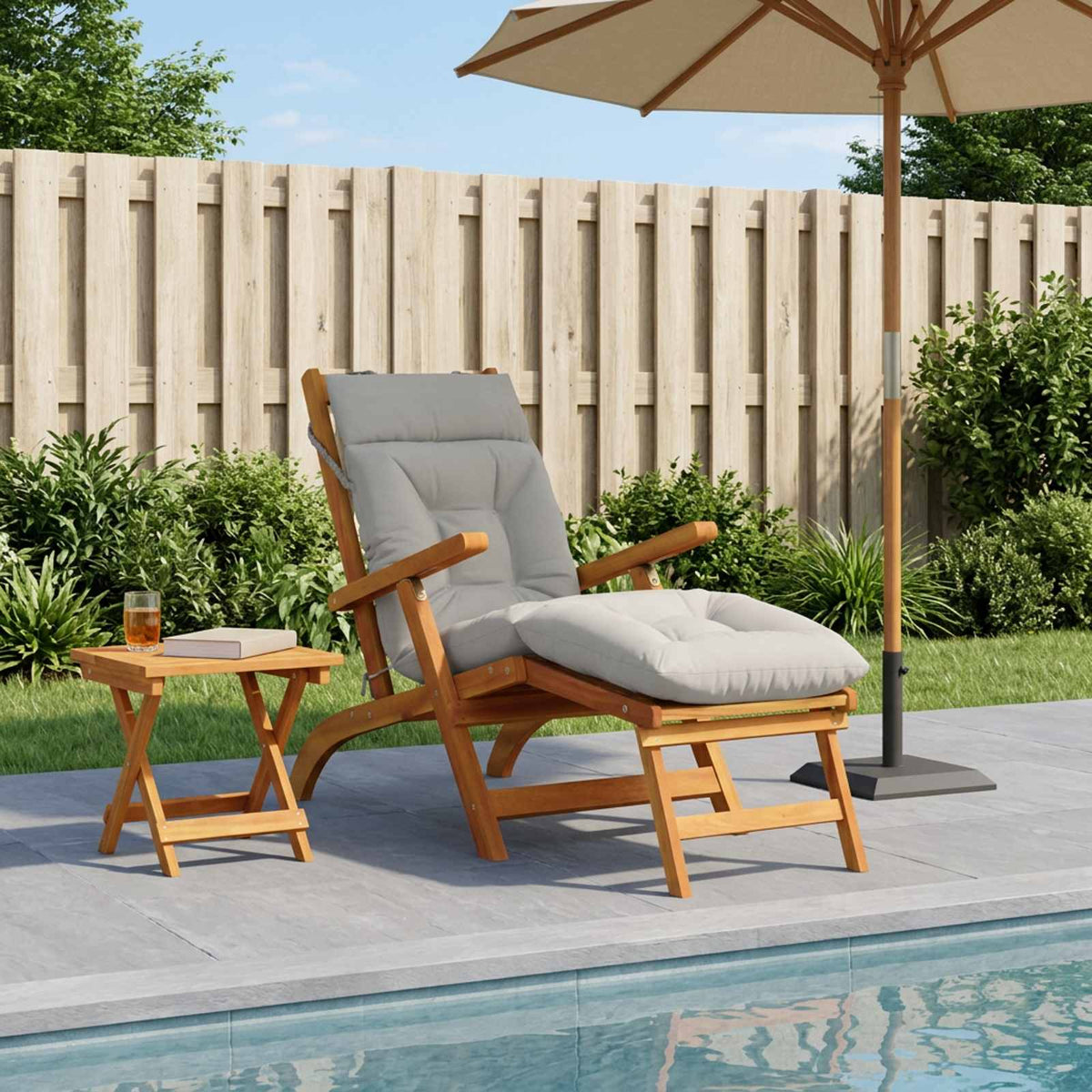 Vidaxl ligstoel kussen vianen 100% polyester wit 200 x 60 x 8 cm