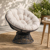Vidaxl papasan stoel kussen vianen 100% polyester wit ø 130 x 12 cm