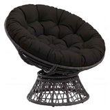 Vidaxl papasan stoel kussen vianen 100% polyester zwart ø 130 x 12 cm