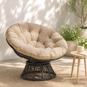 Vidaxl papasan stoel kussen vianen 100% polyester crèmekleurig
