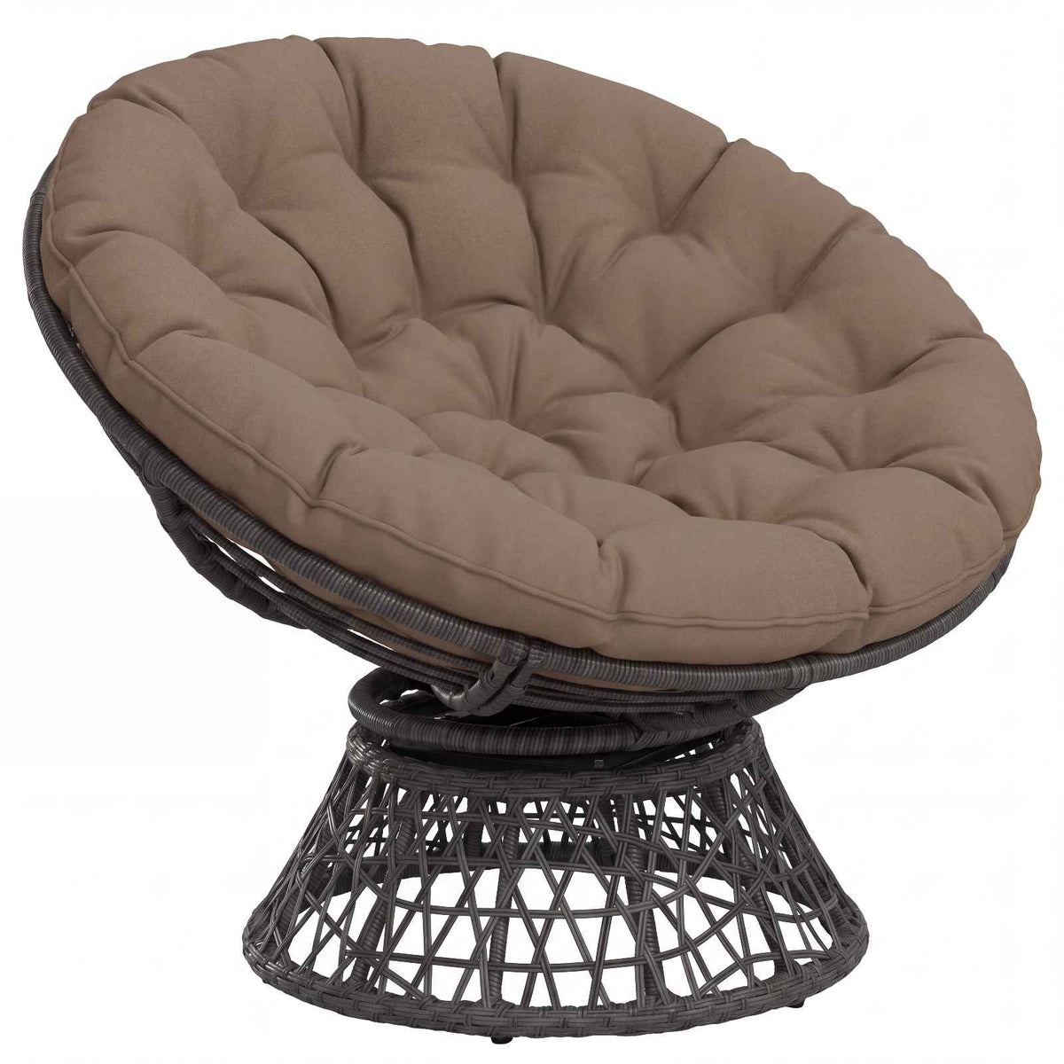 Vidaxl papasan stoel kussen vianen 100% polyester taupe ø 120 x 12 cm