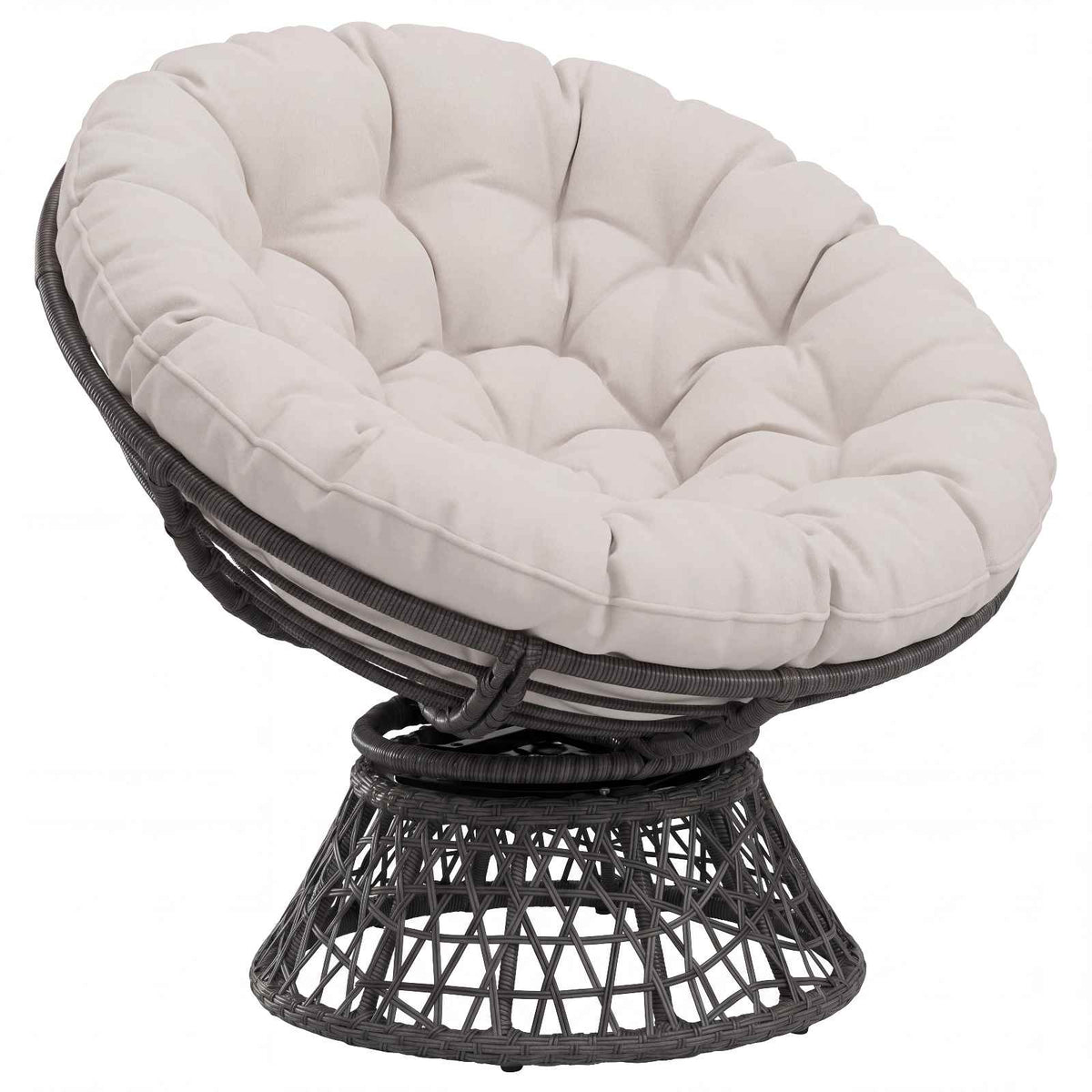 Vidaxl papasan stoel kussen vianen 100% polyester wit ø 120 x 12 cm