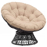 Vidaxl papasan stoel kussen vianen 100% polyester crèmekleurig
