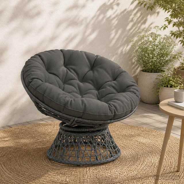Vidaxl hangstoel kussen vianen 100% polyester grijs ø 80 x 12 cm