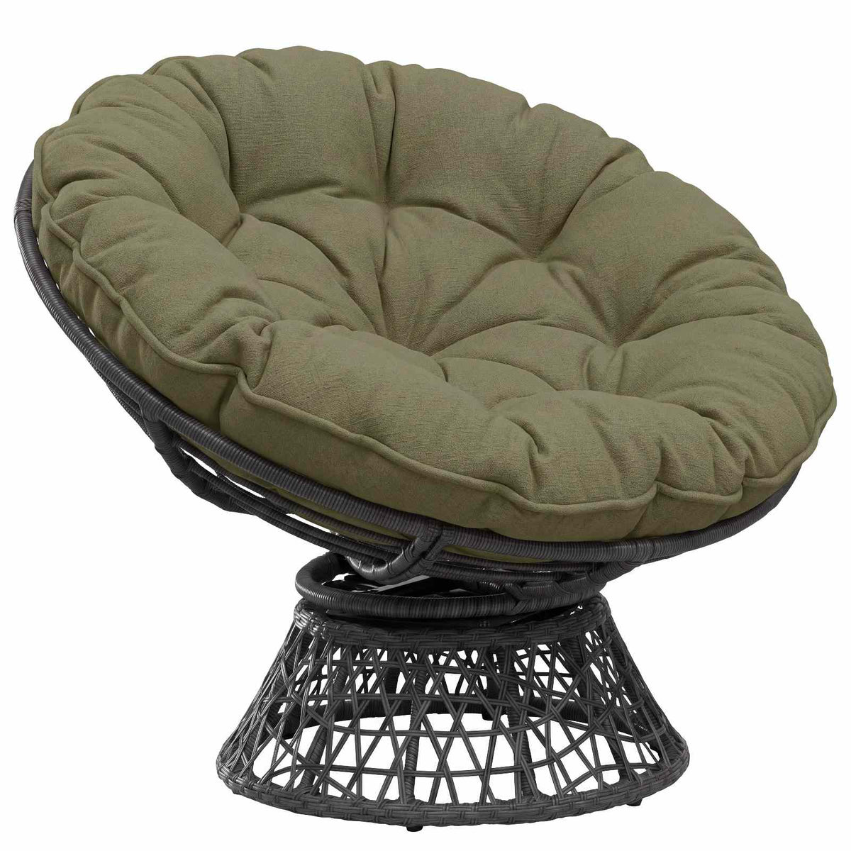 Vidaxl hangstoel kussen vianen 100% polyester olijfgroen ø 50 x 10 cm