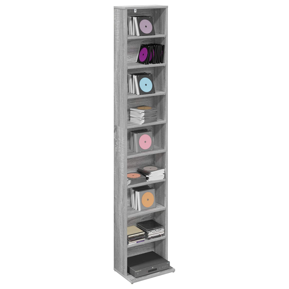 Vidaxl cd kast grijs sonoma 33 x 23,5 x 175 cm bewerkt hout