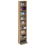 Vidaxl cd kast artisanaal eiken 33 x 23,5 x 175 cm bewerkt hout