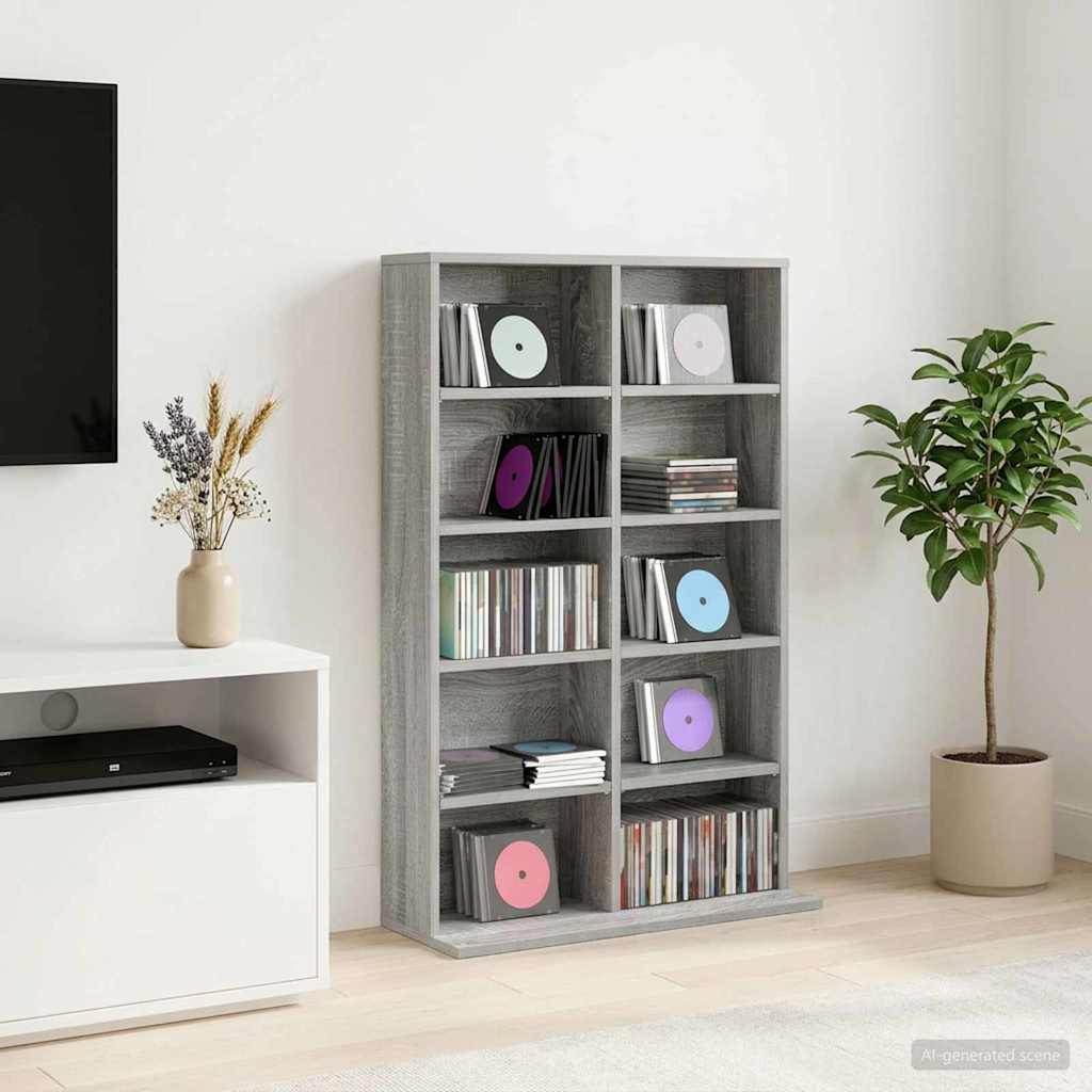 Vidaxl cd kast grijs sonoma 65 x 23,5 x 97,5 cm bewerkt hout